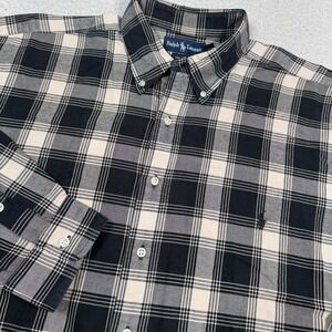 Ralph Lauren Black and White Plaid Casual Button Down Shirt